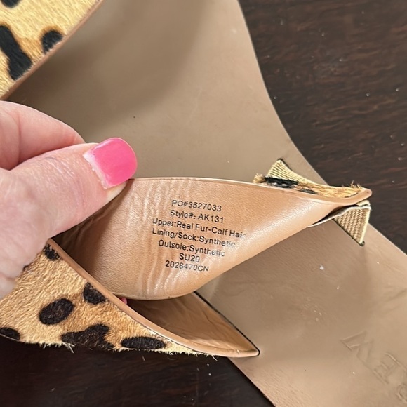 J. Crew Factory Calf Hair Leopard Print Sandals Size 8 Preppy Animal Print Chic - Picture 7 of 9